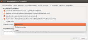 3. İndirme adresi olarak "Türkiye Sunucusu" seçili, bunu Main Server ya da Ana Sunucu olarak değiştiriyoruz.