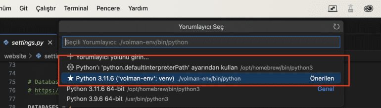 Python venv Kullanımı